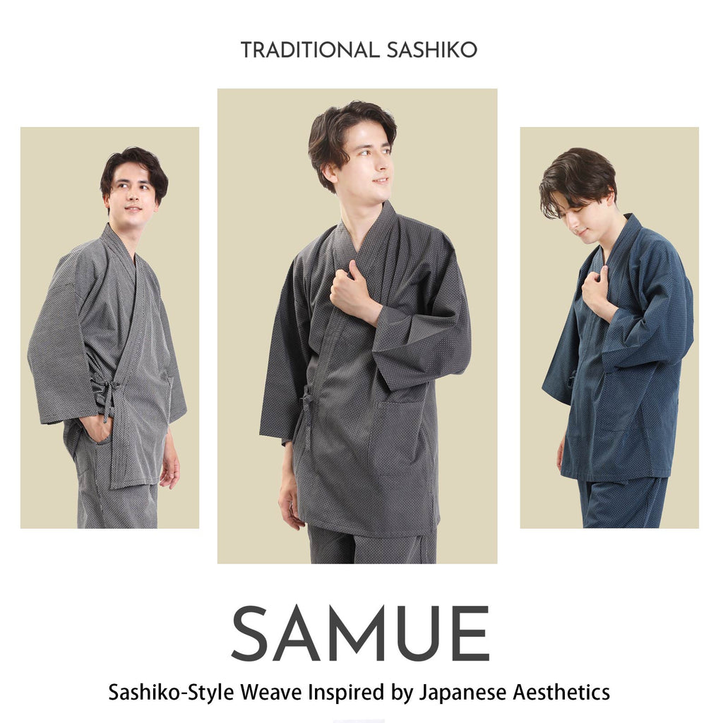 Men’s Sashiko Samue in Black and White