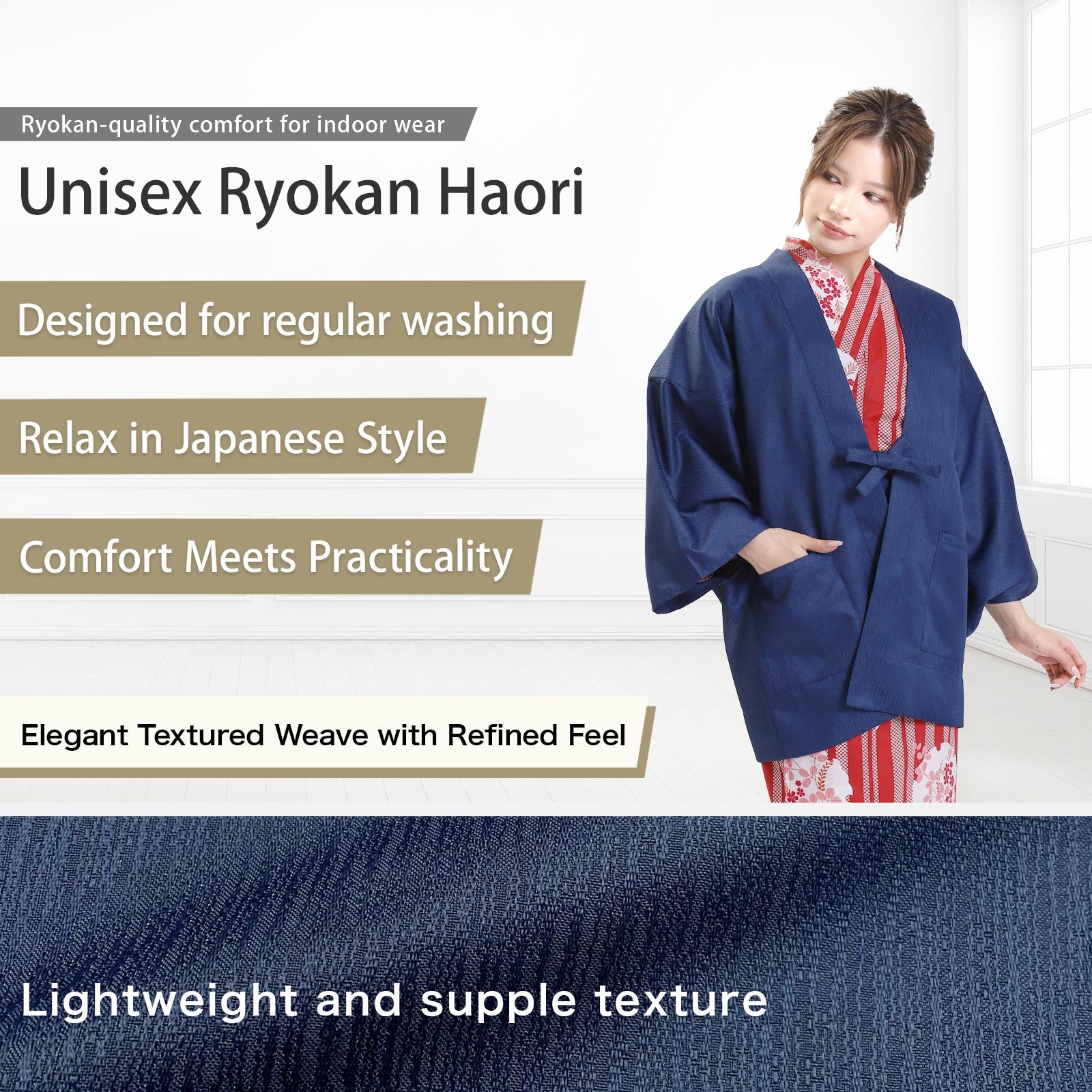 Ryokan-Style Haori Blue