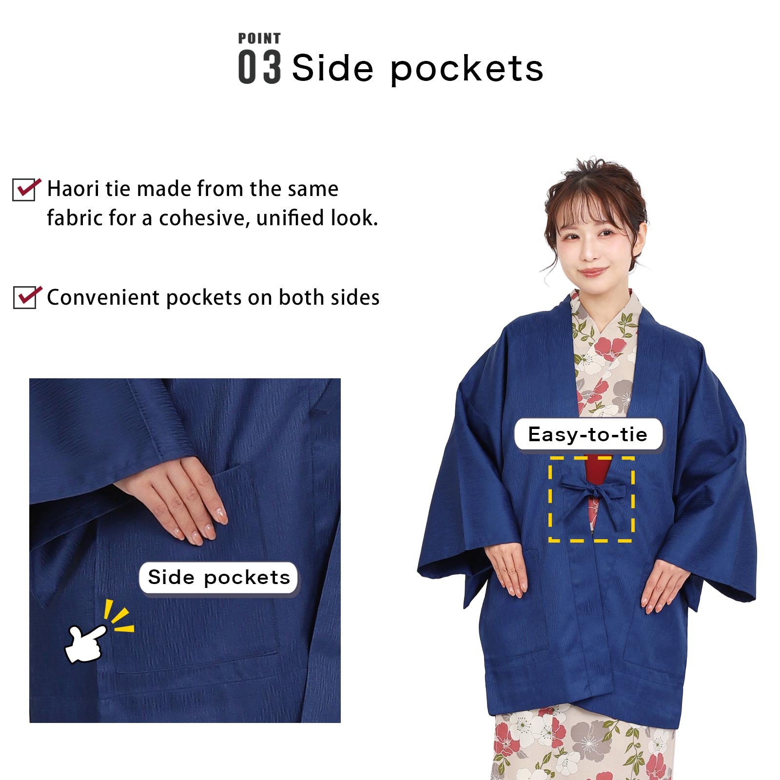 女式蕾絲外罩和服夾克黑色