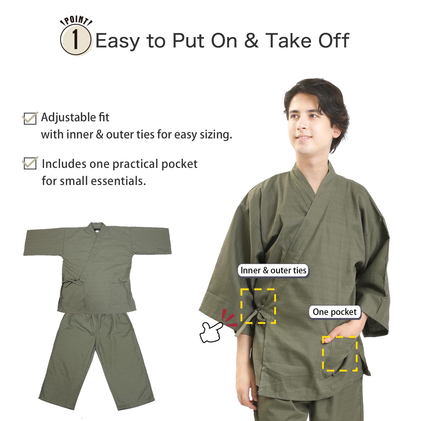 Ryokan-Style Samue Green