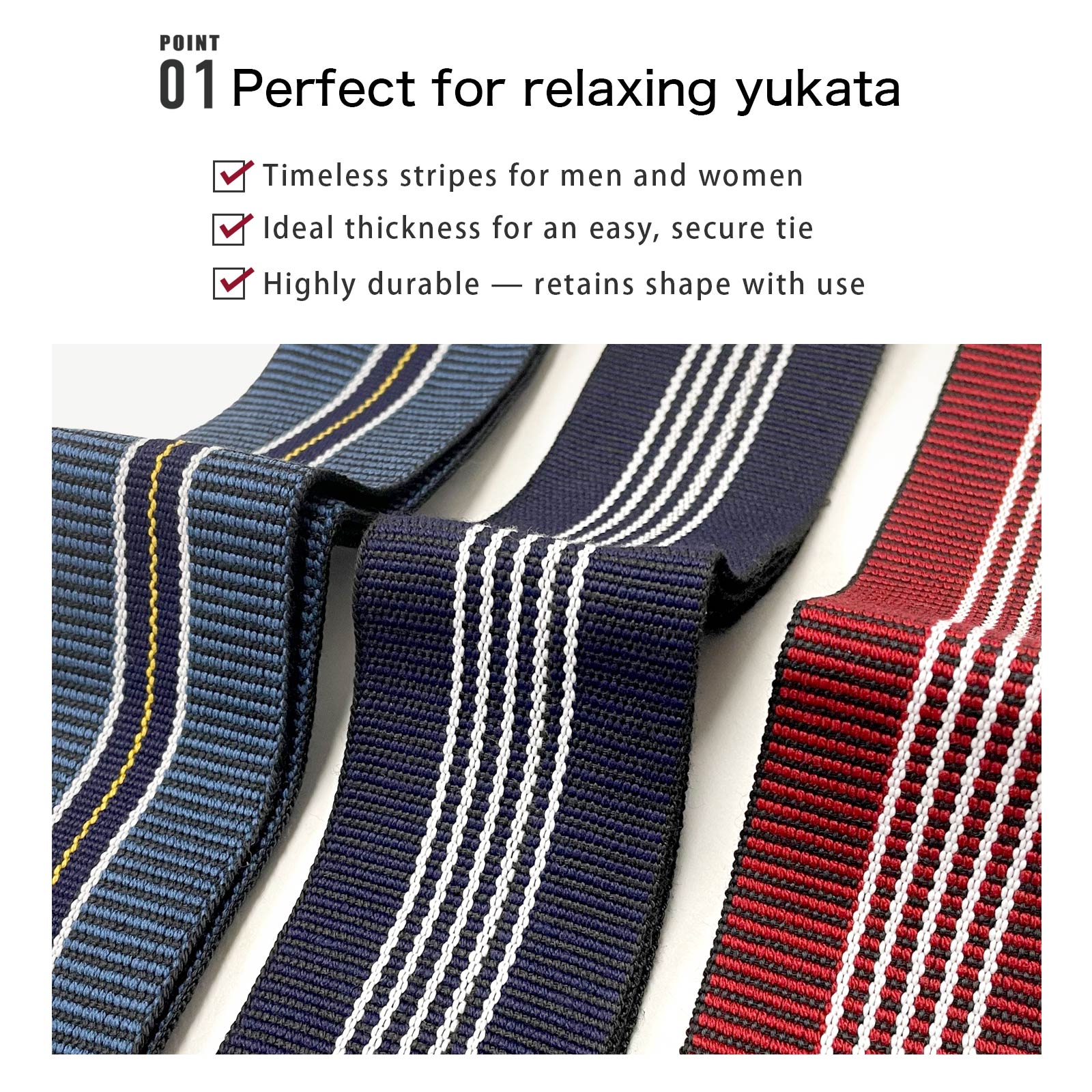 Unisex Indoor Yukata Classic Obi Belt navy