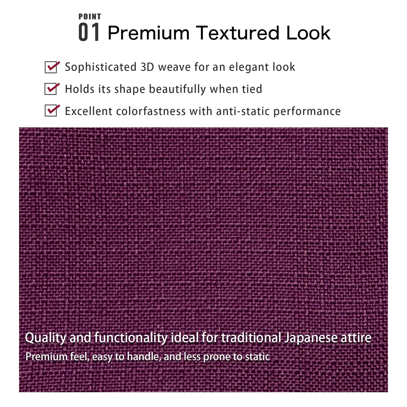 Unisex Ryokan Yukata Obi Purple