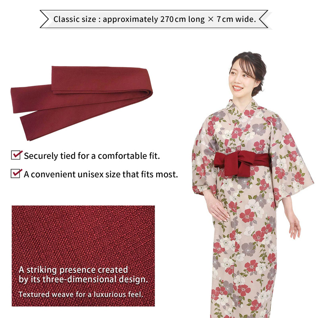 Unisex Ryokan Yukata Obi Red