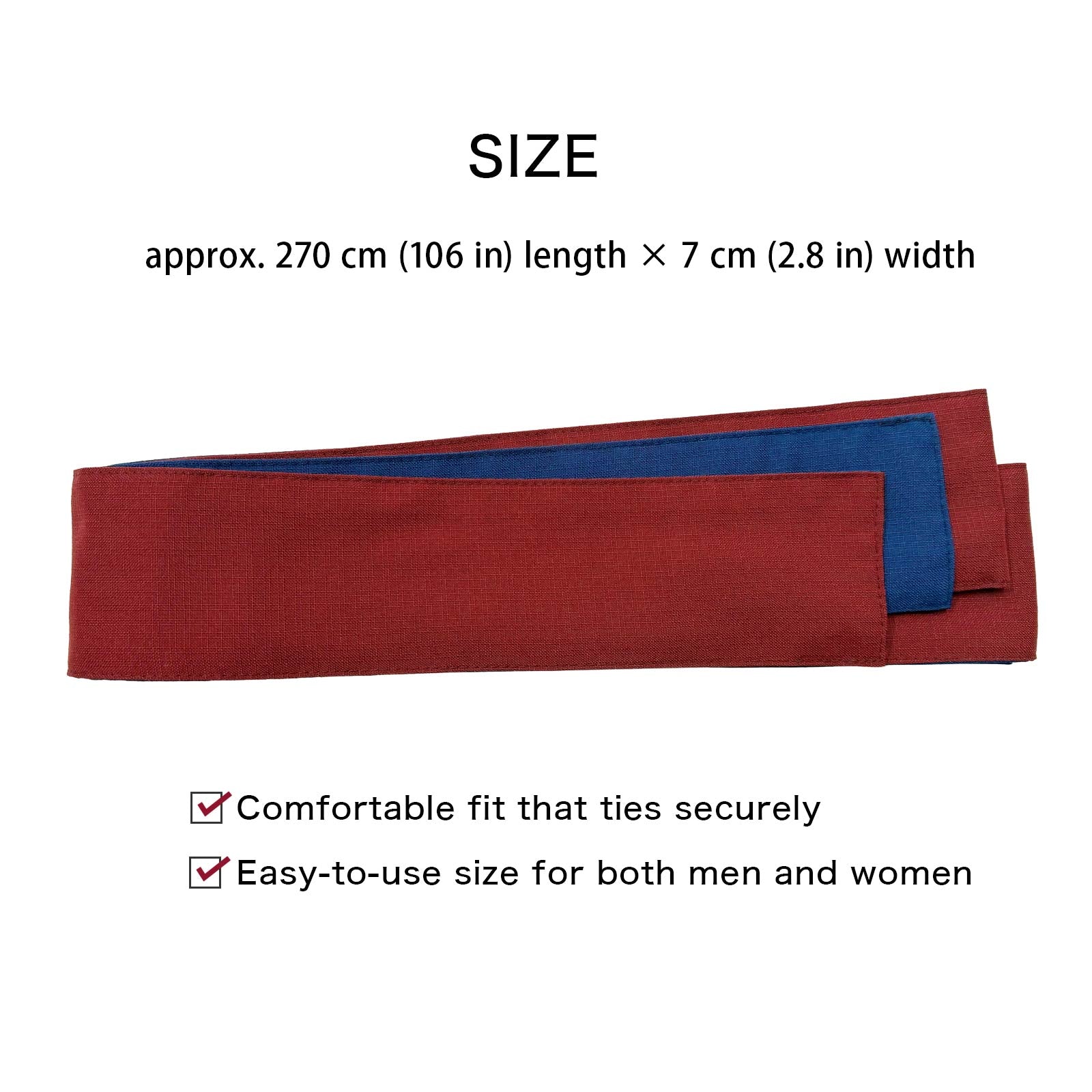 Red & Blue Reversible Obi Belt