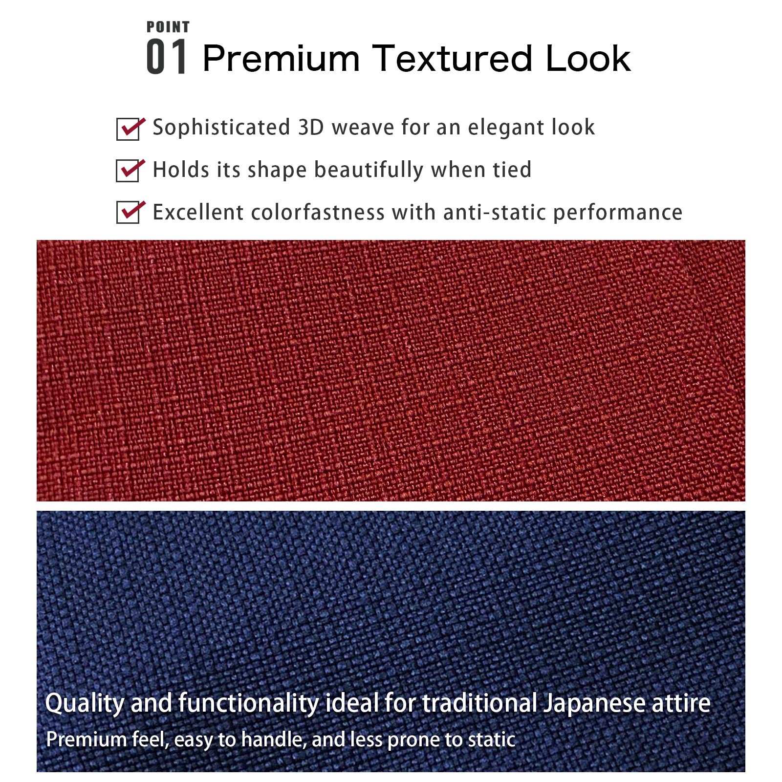 Red & Blue Reversible Obi Belt