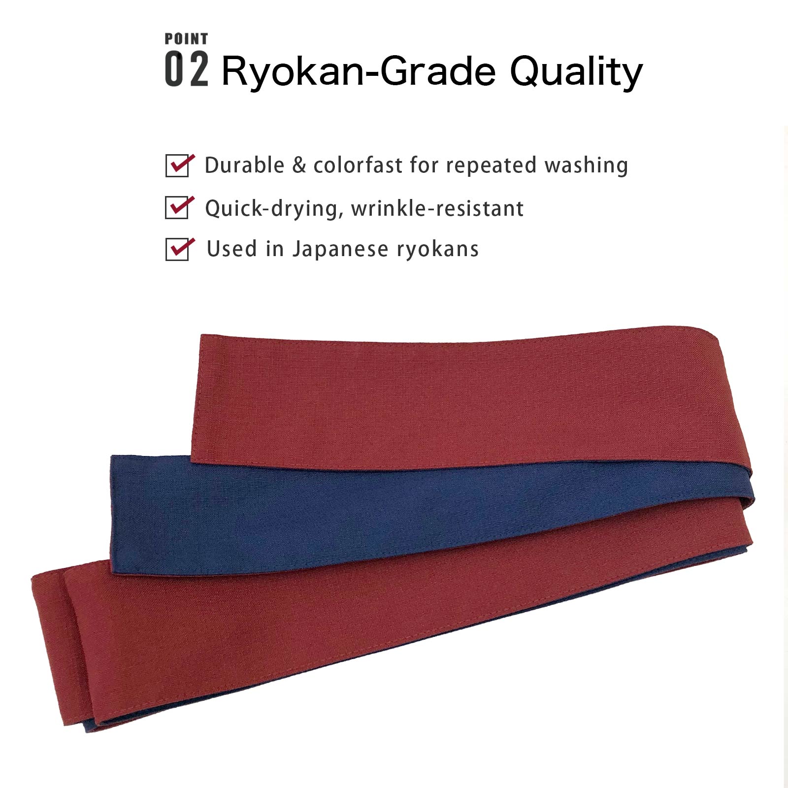 Red & Blue Reversible Obi Belt
