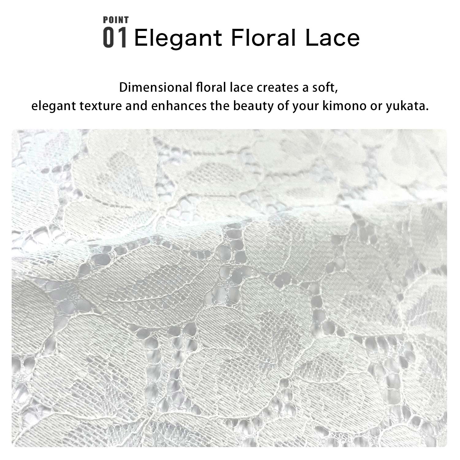 Women Lace Haori Kimono Jacket White