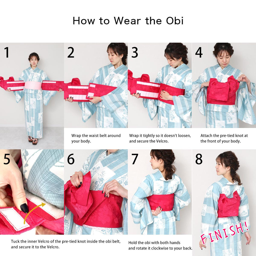 Pre-tied Obi Belt -Purple