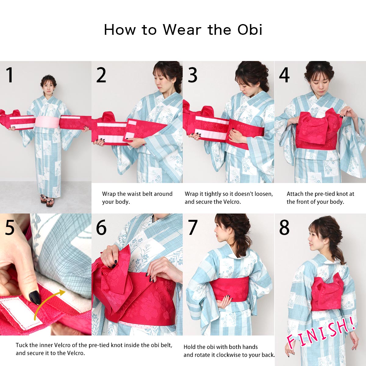 Pre-tied Obi Belt -Purple