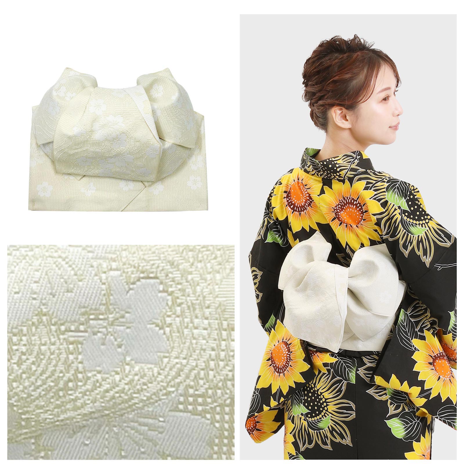 Pre-tied Obi Belt -White