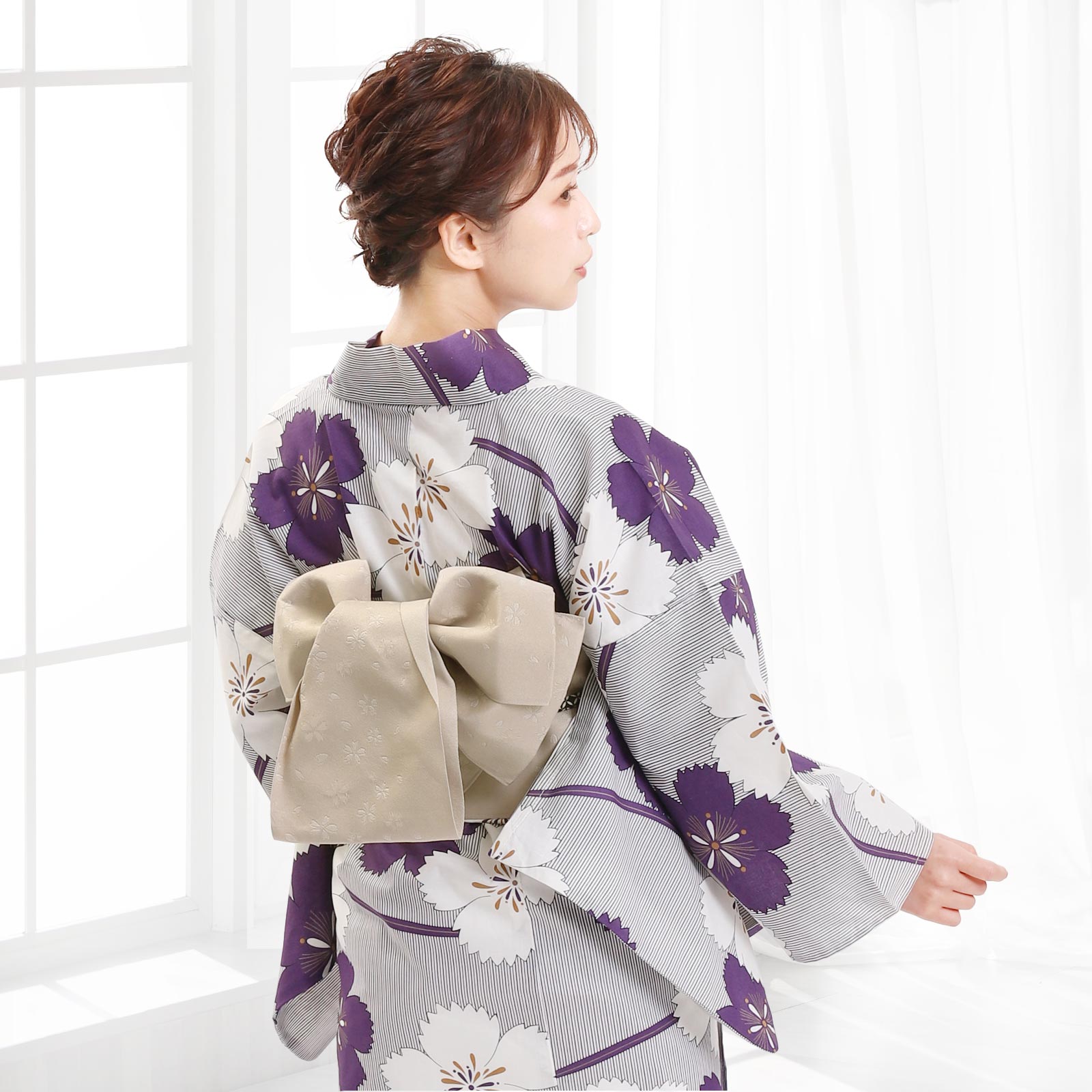 Pre-tied Obi Belt -Beige