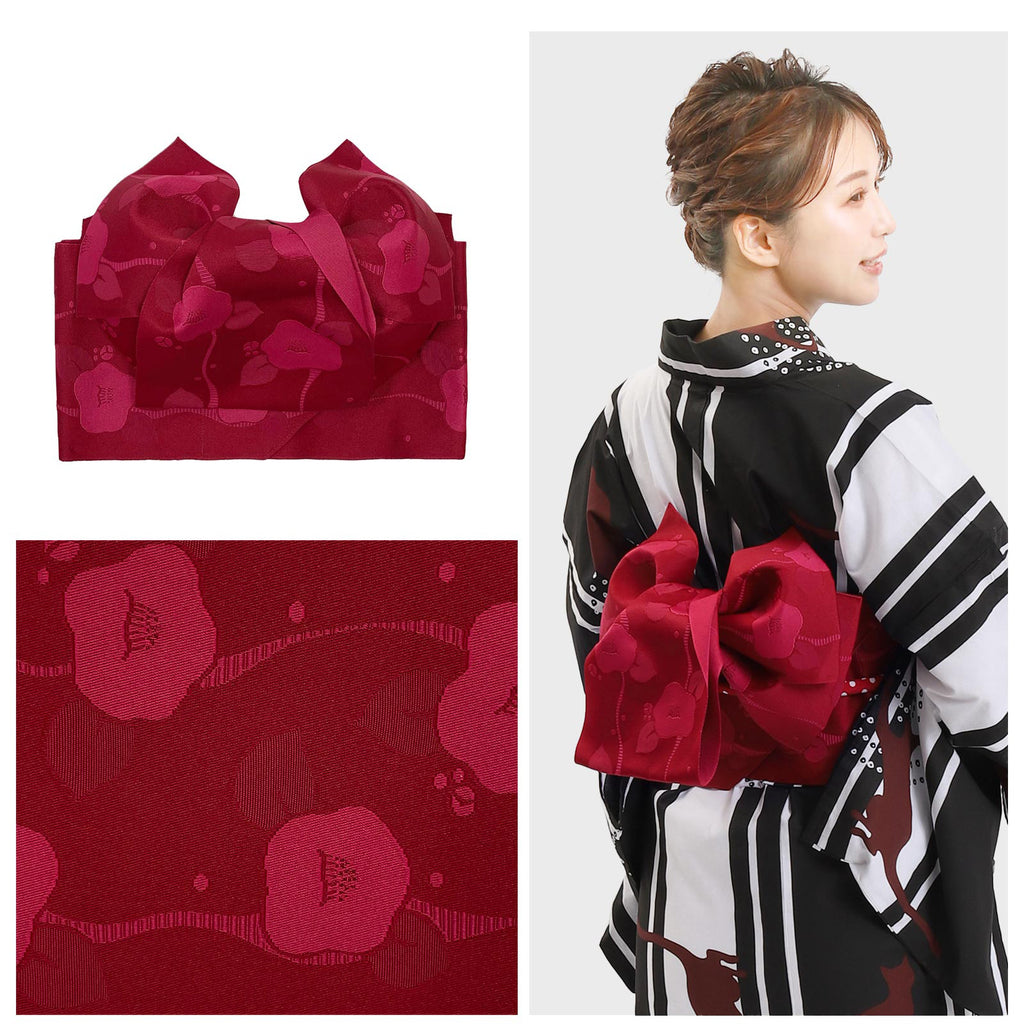 Pre-tied Obi Belt -Red