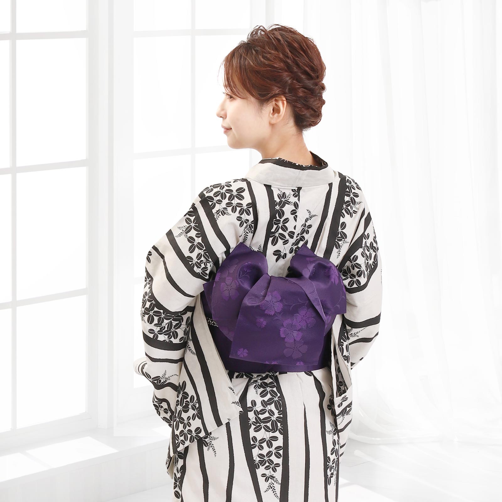 Pre-tied Obi Belt -Purple