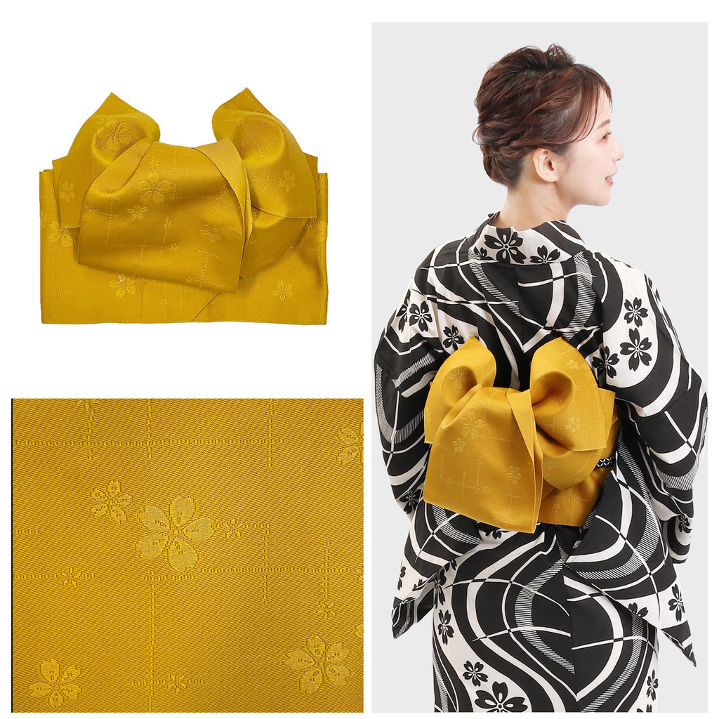 Pre-tied Obi Belt -Mustard