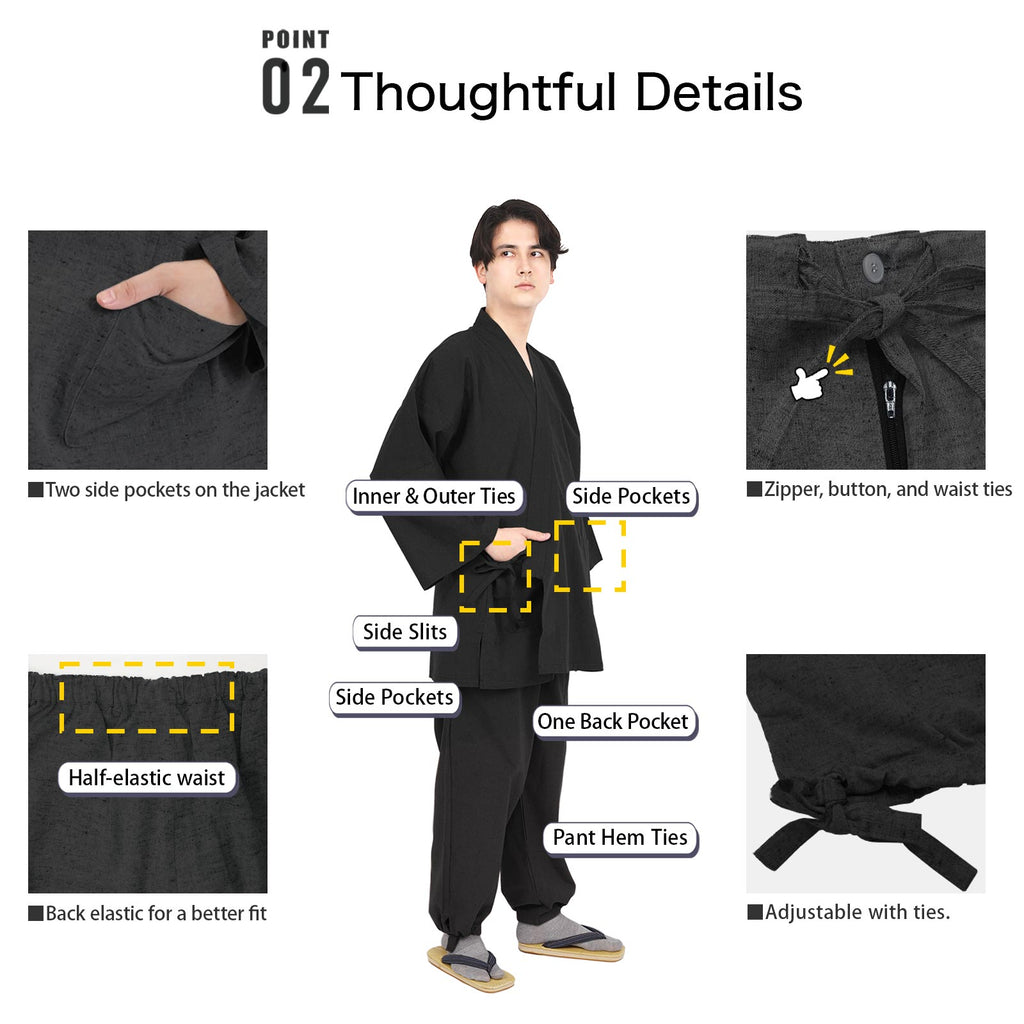 Tsumugi-Style Samue Black