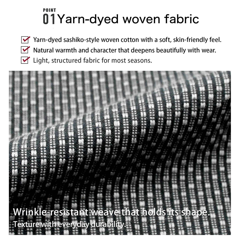 Men’s Sashiko Samue in Black and White