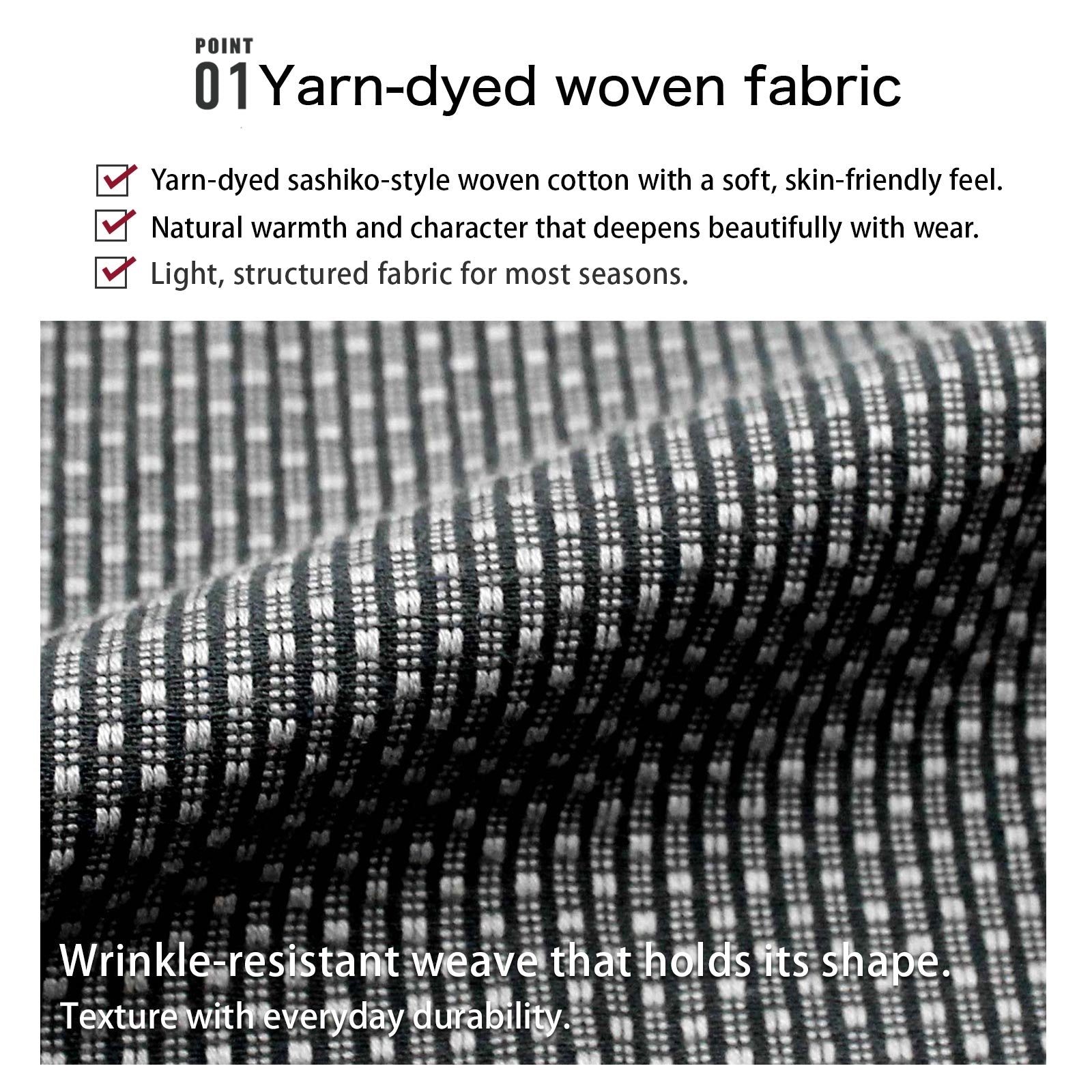 Men’s Sashiko Samue in Black and White