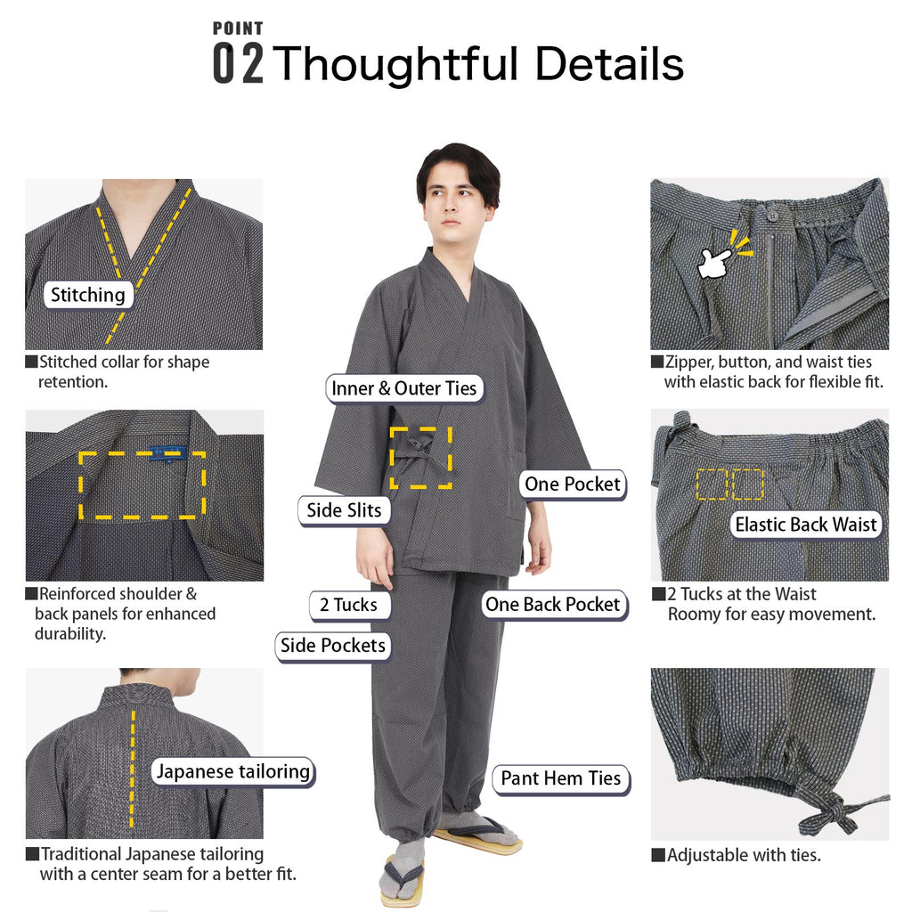 Men’s Sashiko Samue in Black and White