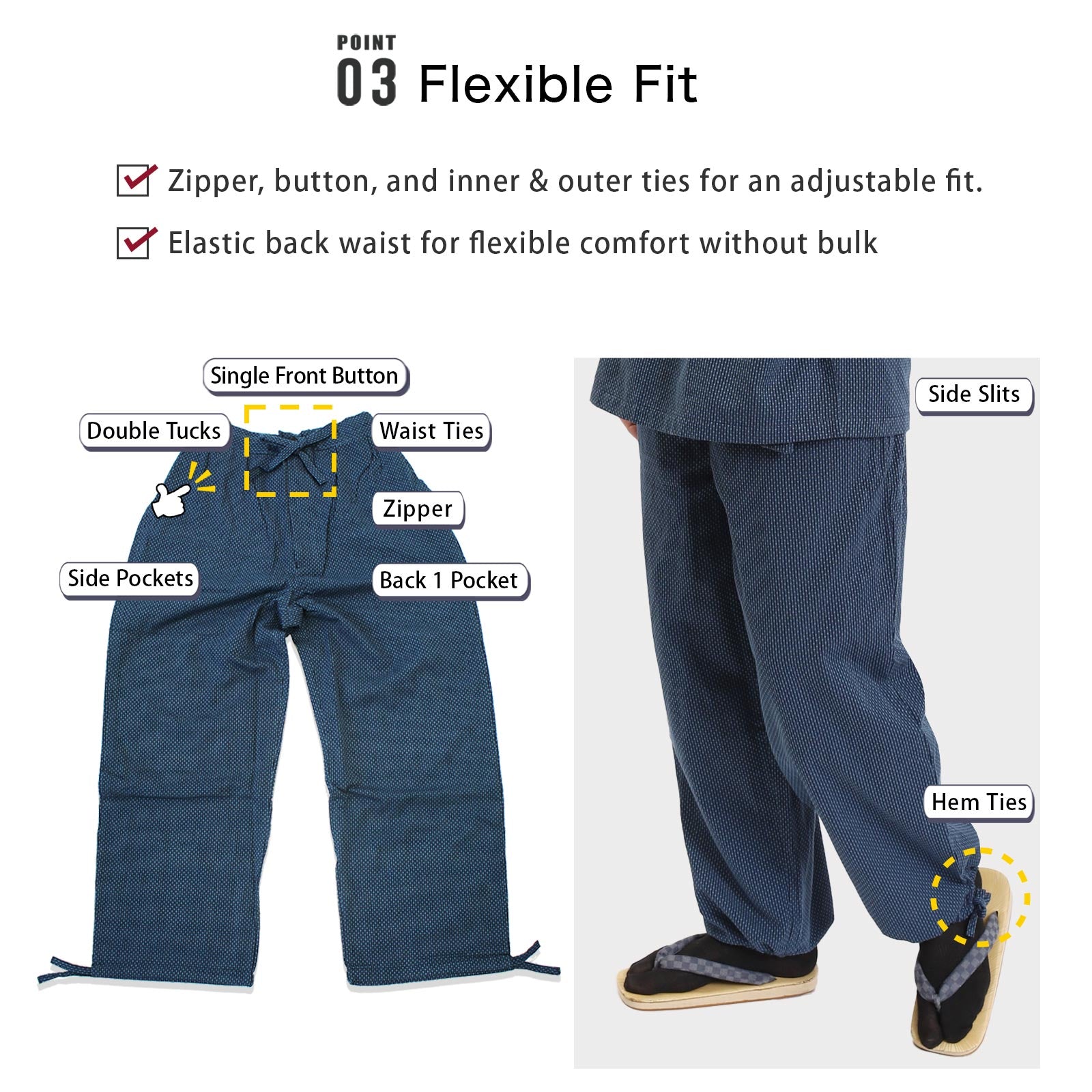 Men’s Sashiko Samue Blue