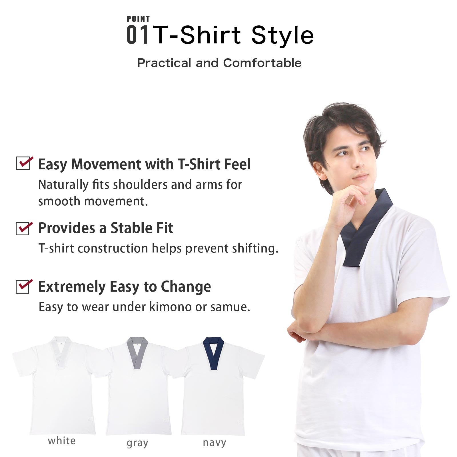Men’s Kimono Underwear T-Shirt