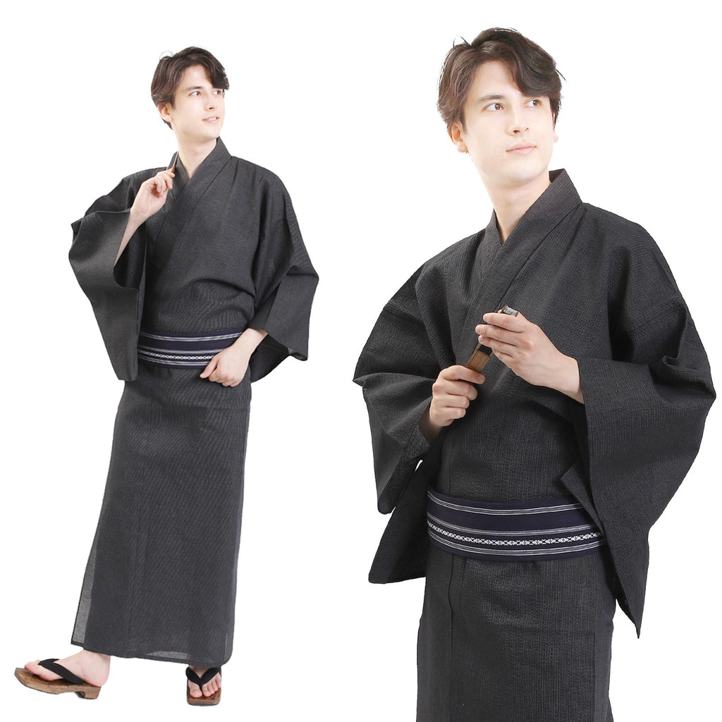 Men’s Woven Yukata Kaku Obi Set-w01