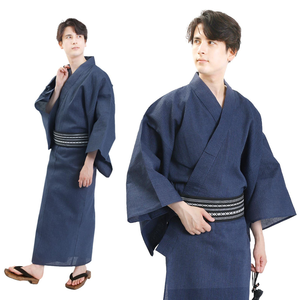 Men’s Woven Yukata Kaku Obi Set-w06