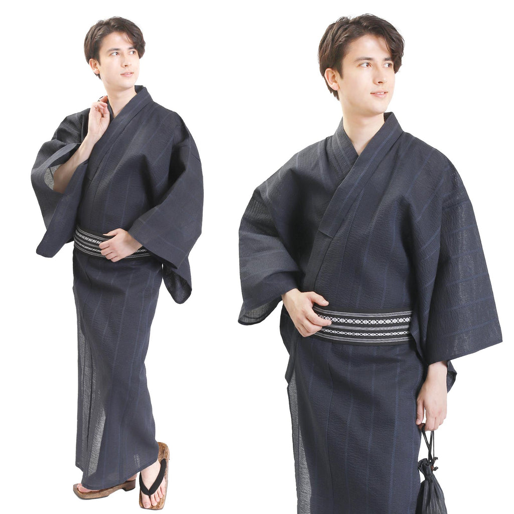 Men’s Woven Yukata Kaku Obi Set-w10