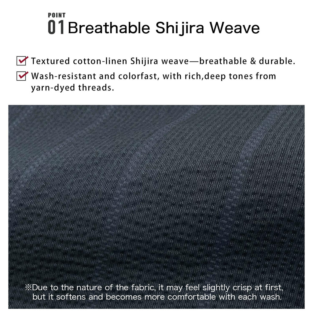 Men’s Woven Yukata Kaku Obi Set-w10