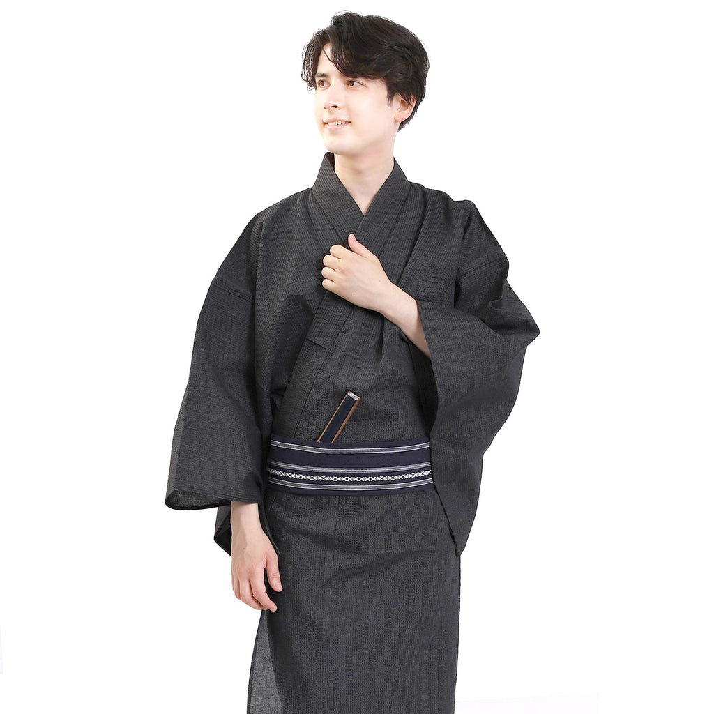 Men’s Woven Yukata Kaku Obi Set-w01