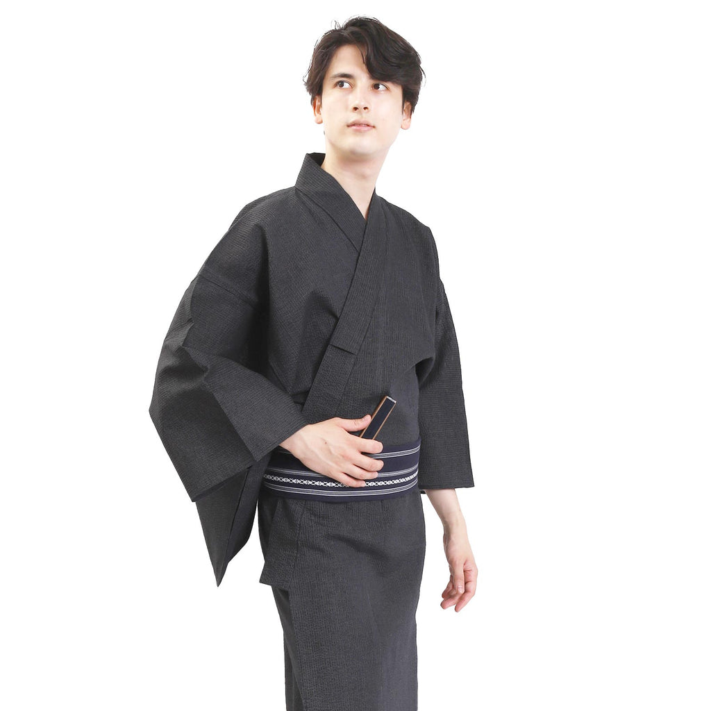Men’s Woven Yukata Kaku Obi Set-w01