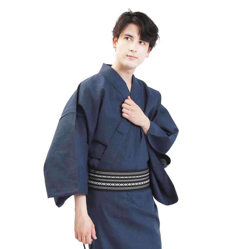 Men’s Woven Yukata Kaku Obi Set-w06