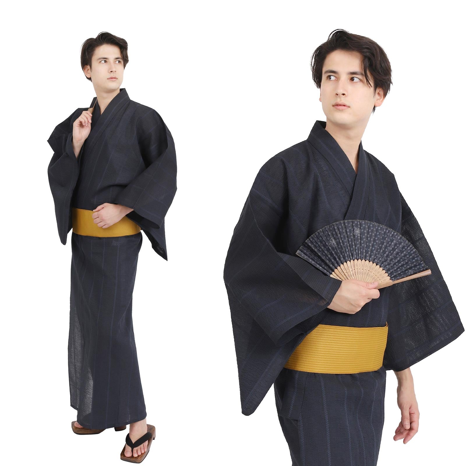 Woven Yukata Pre-Tied Obi Set-w10