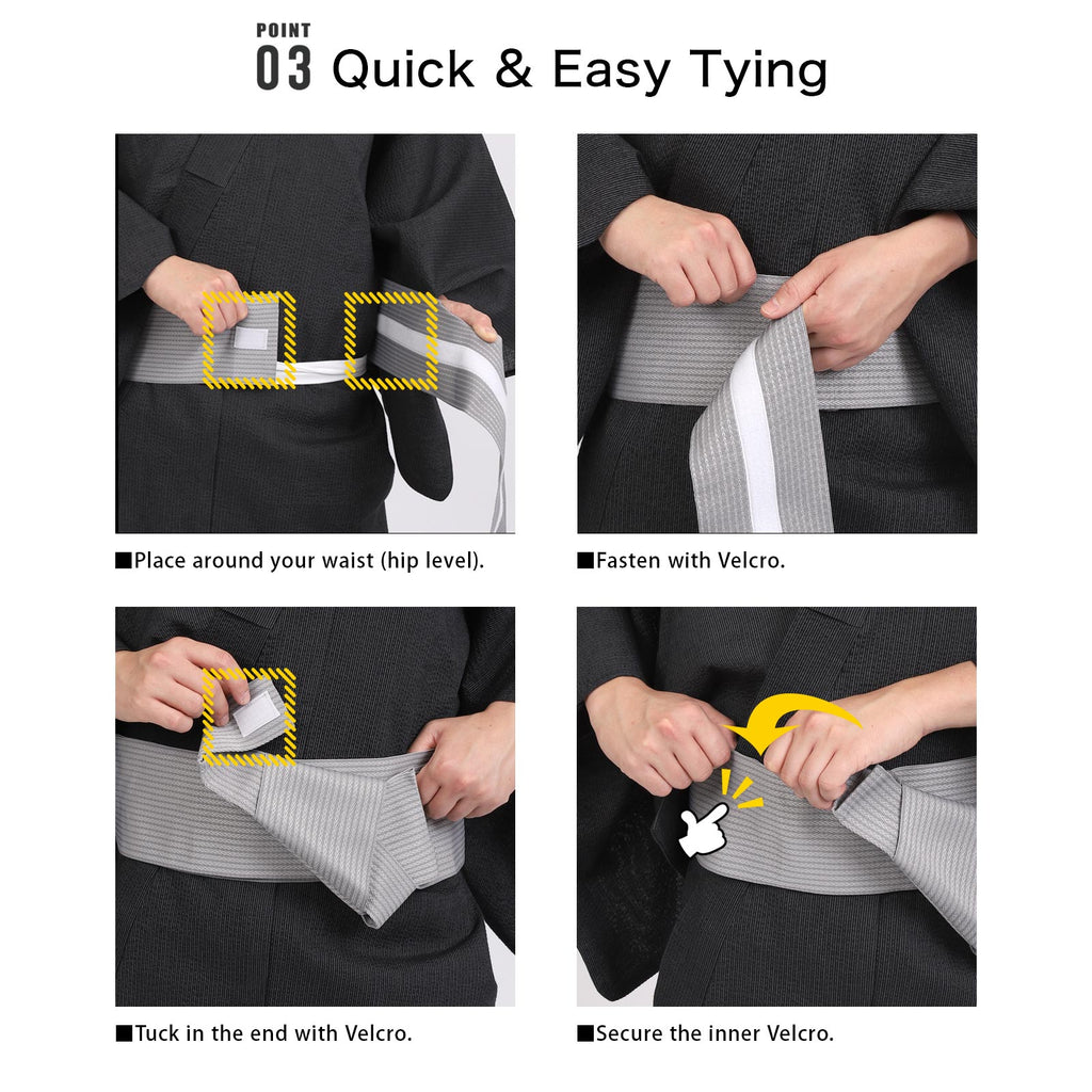 Men’s  Woven Yukata 3-Piece Set-wn13