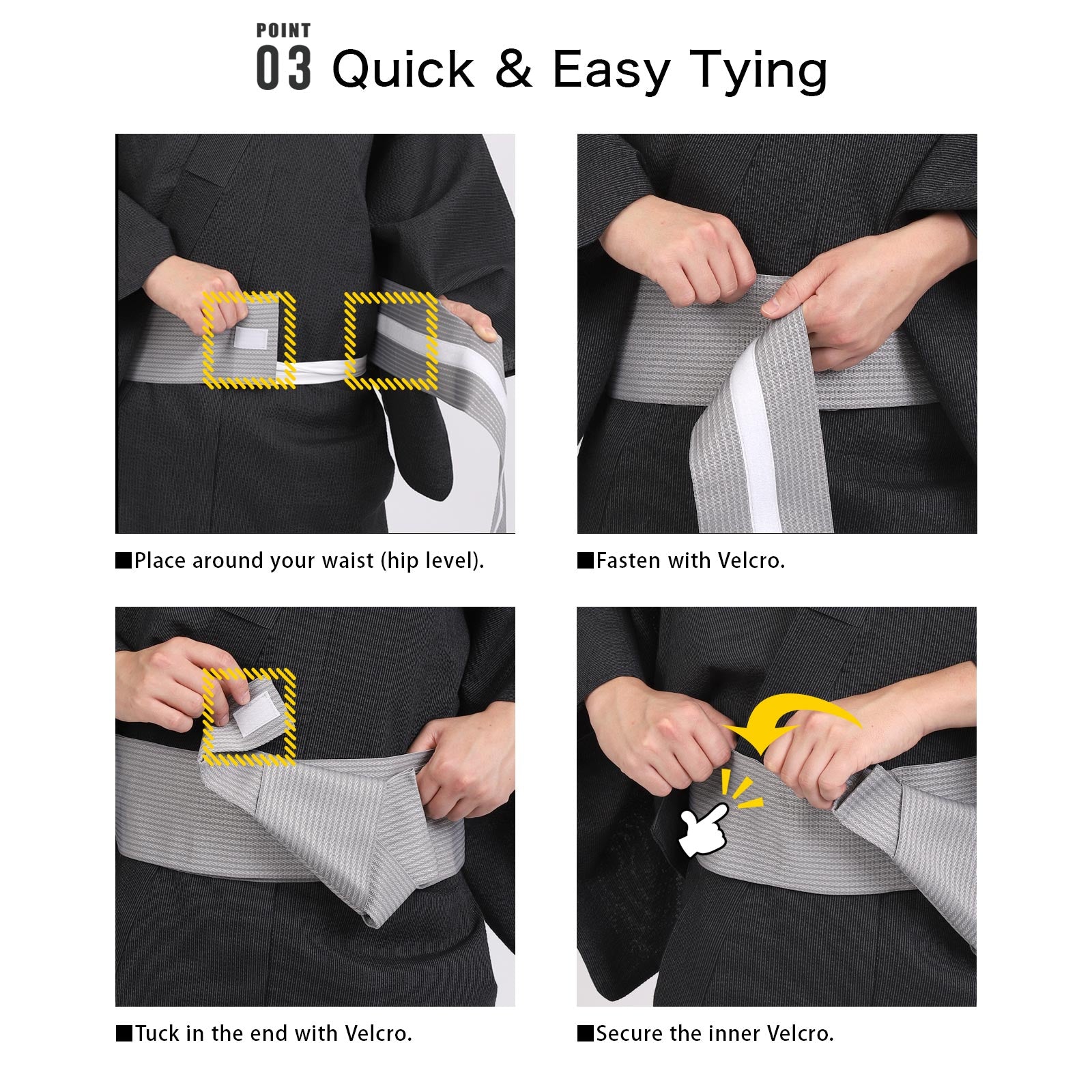 Men’s  Woven Yukata 3-Piece Set-wn13