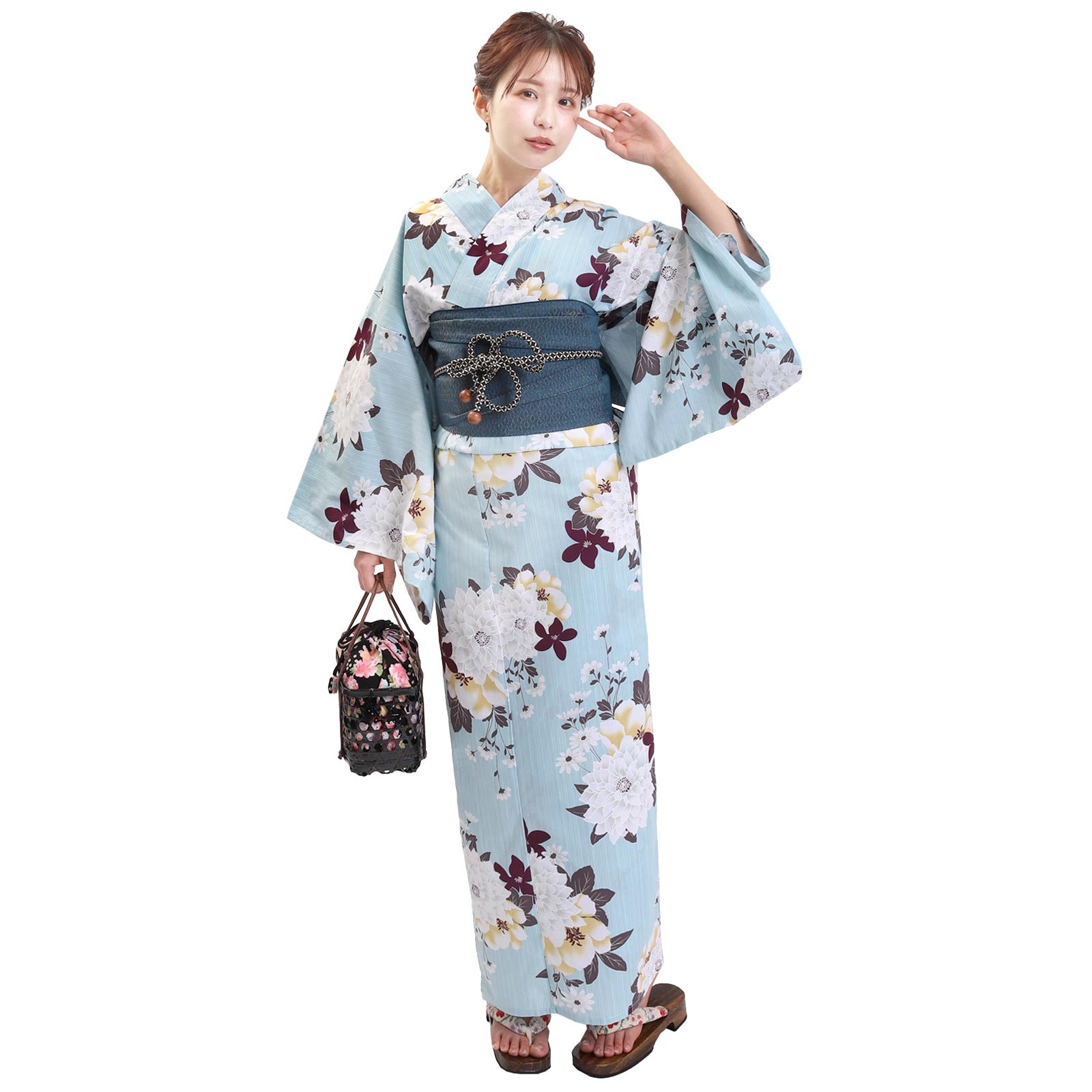 Yukata and Obi Set Dahlia Flower