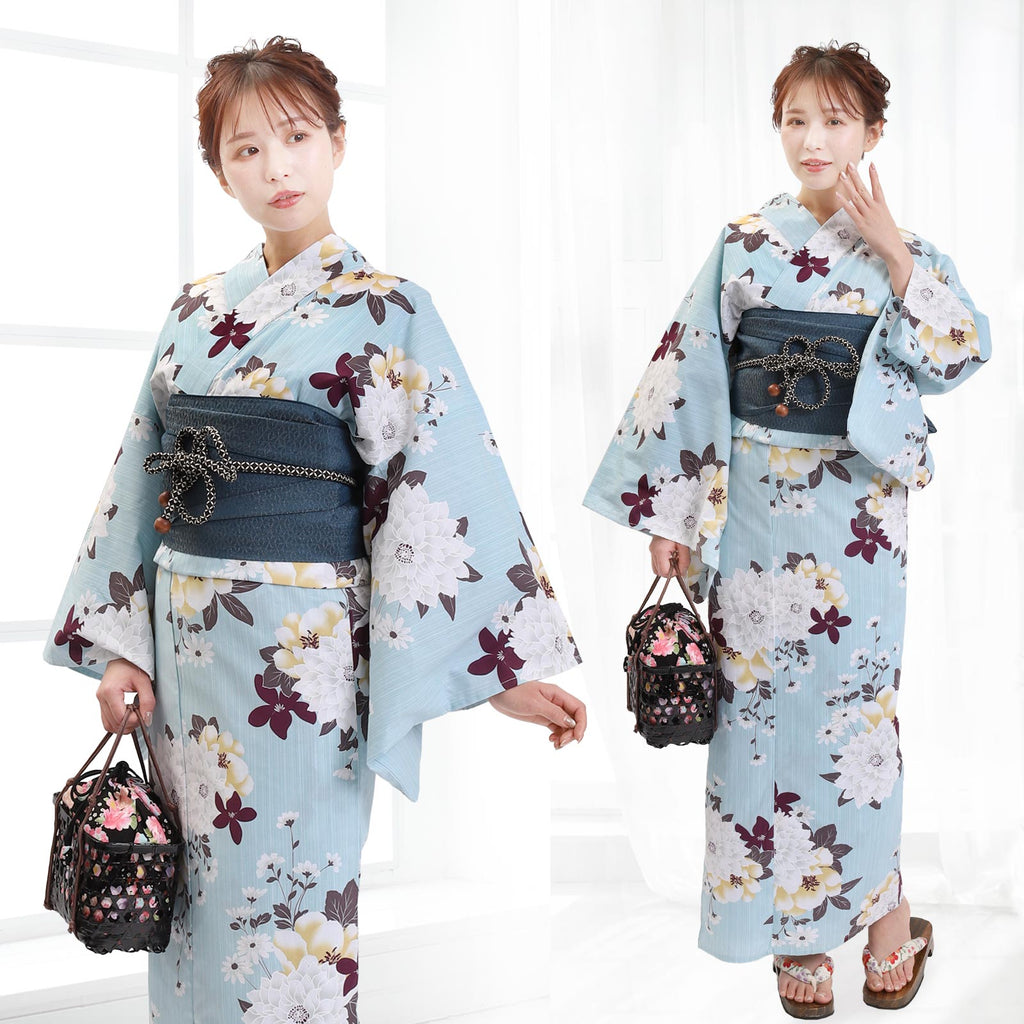 Yukata and Obi Set Dahlia Flower