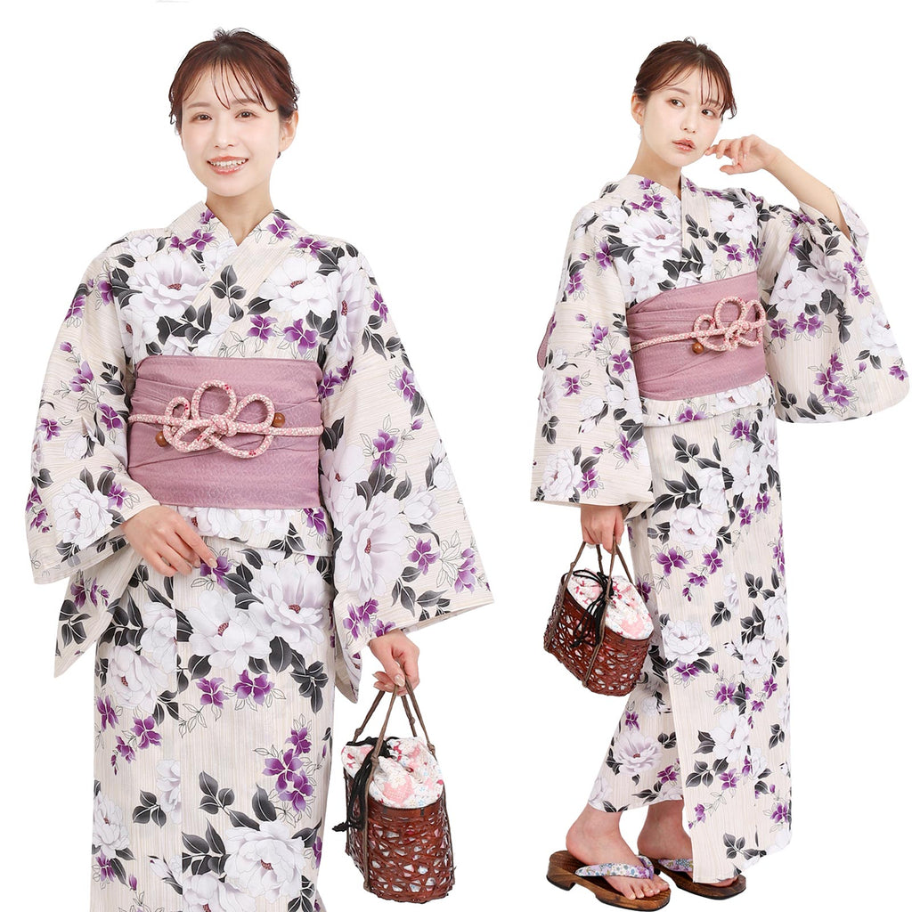 Yukata and Obi Set Peony