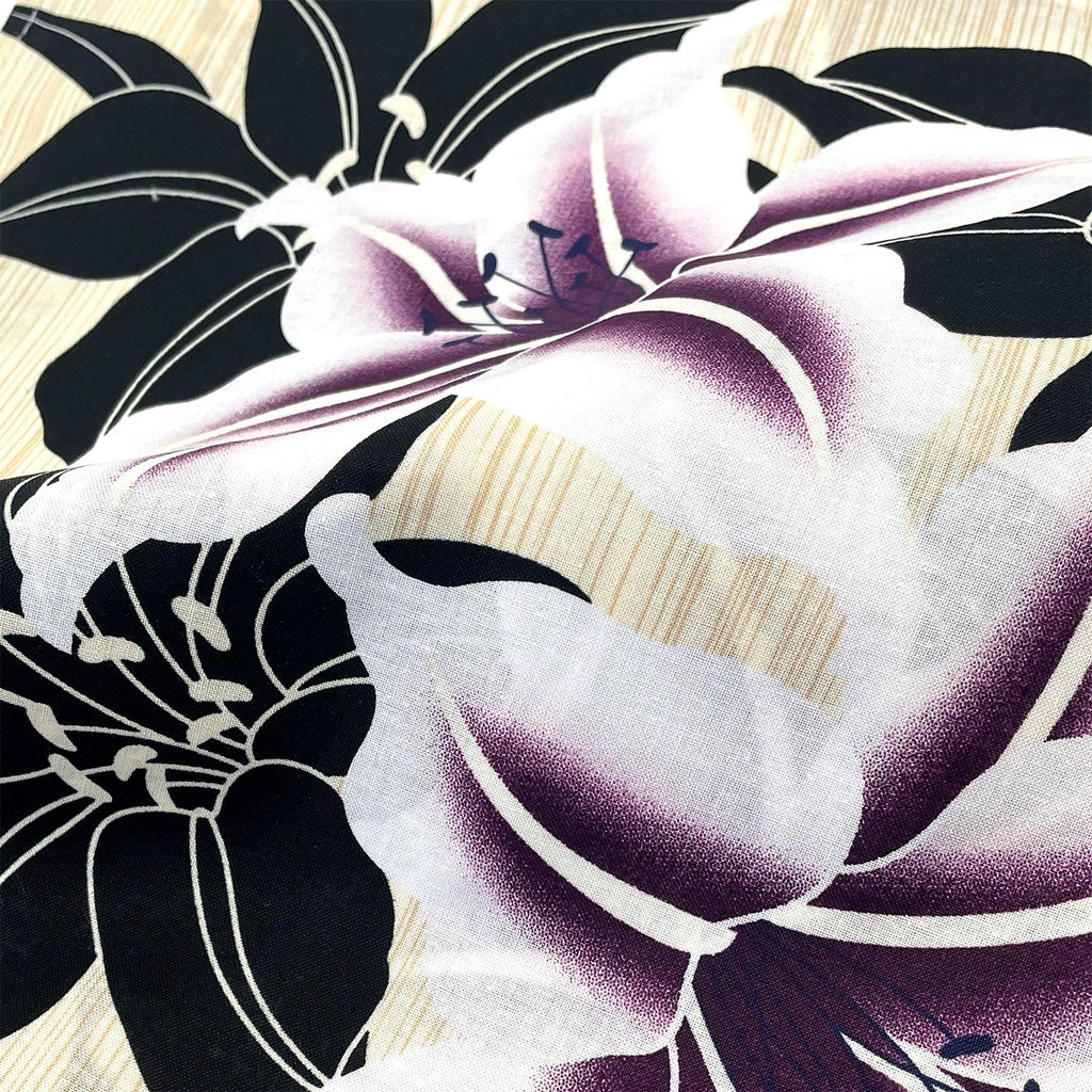 Yukata and Obi Set lily Black