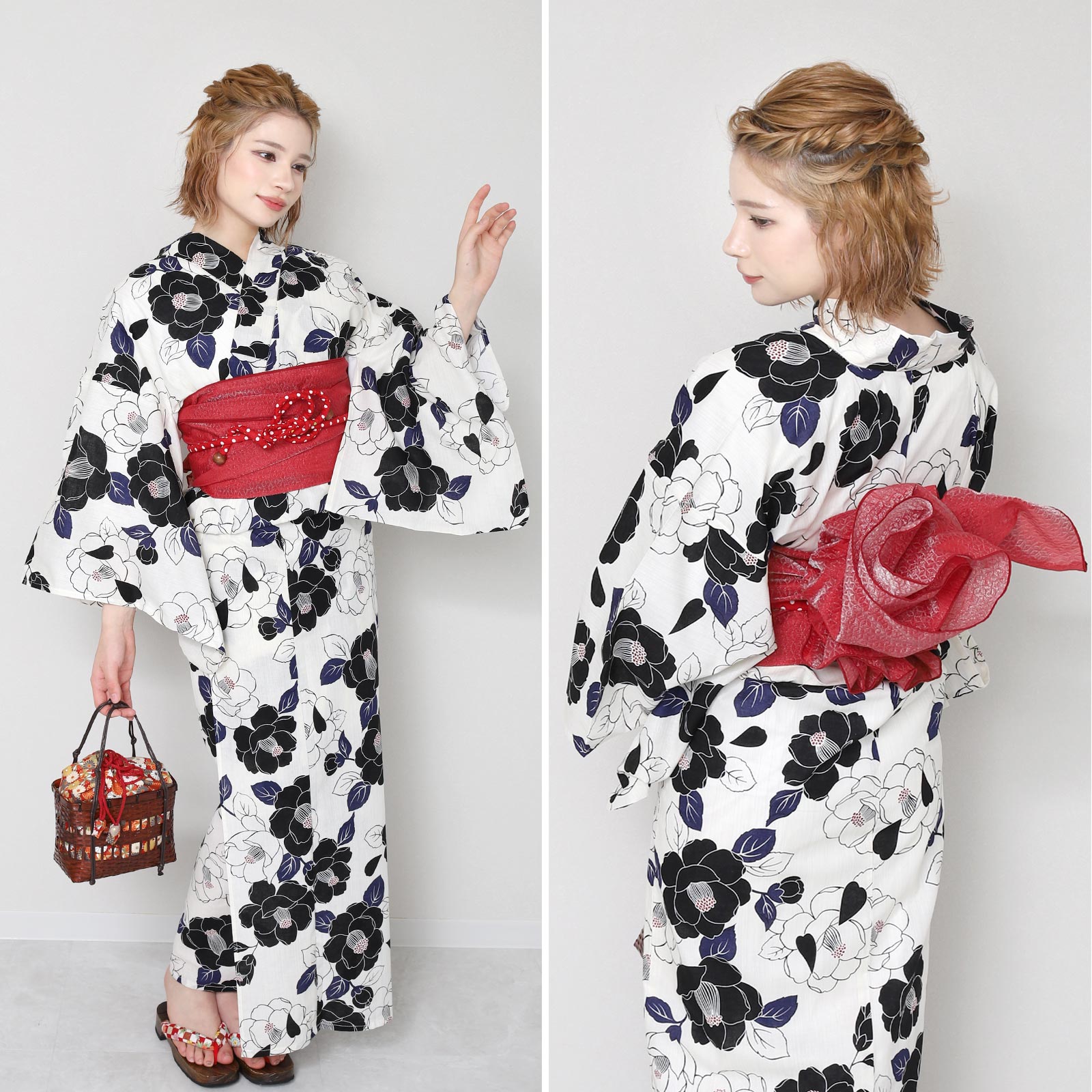 Yukata and Obi Set Tsubaki