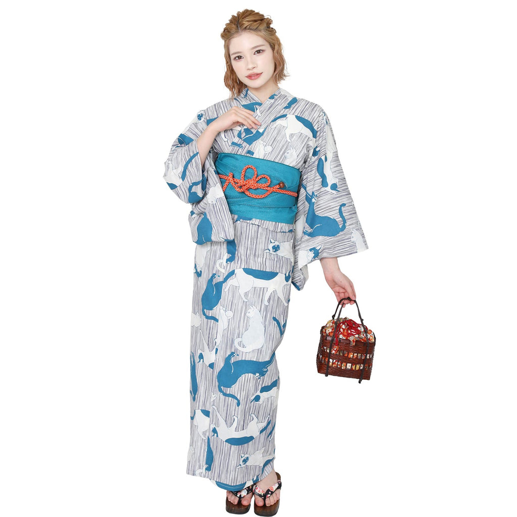Yukata and Obi Set Cat