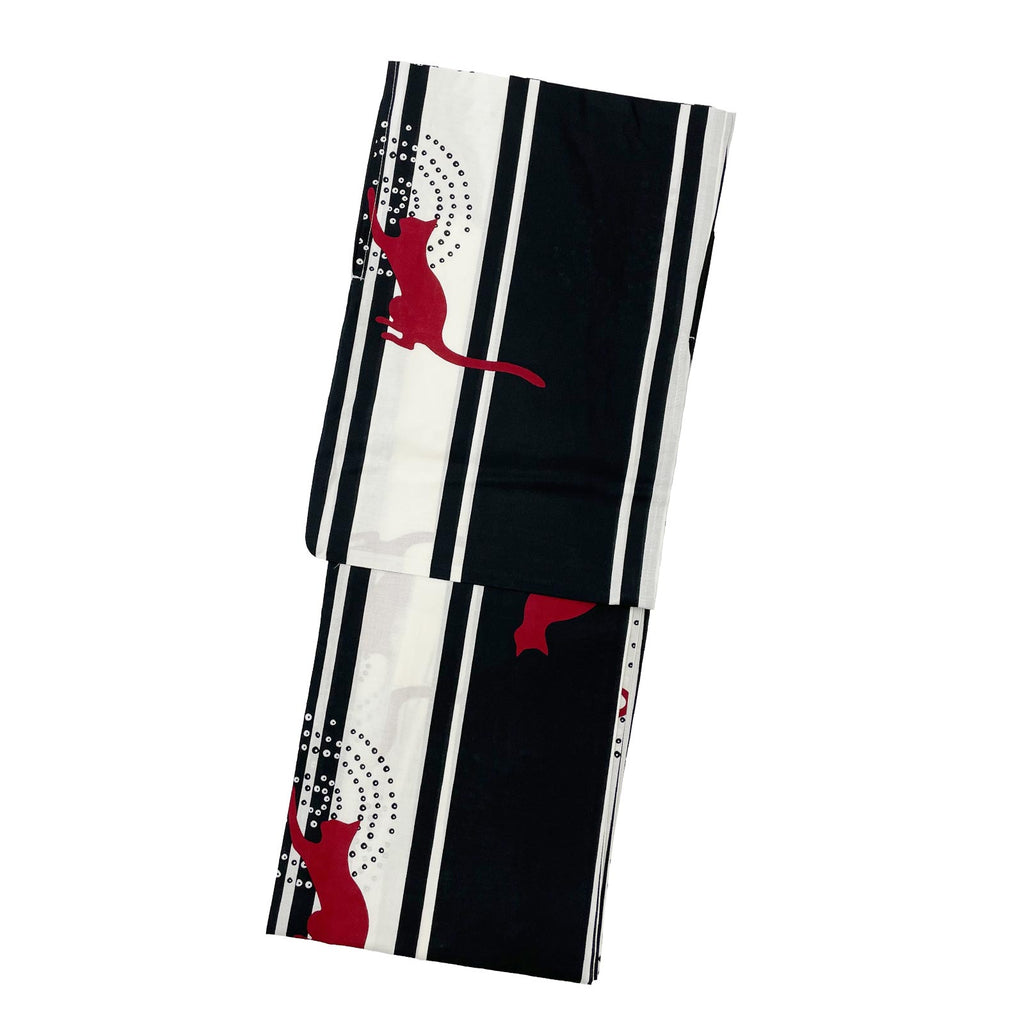 Yukata and Obi Set Cat Stripes