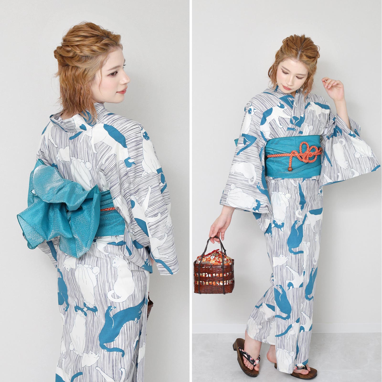 Two-Piece Yukata Set Cat