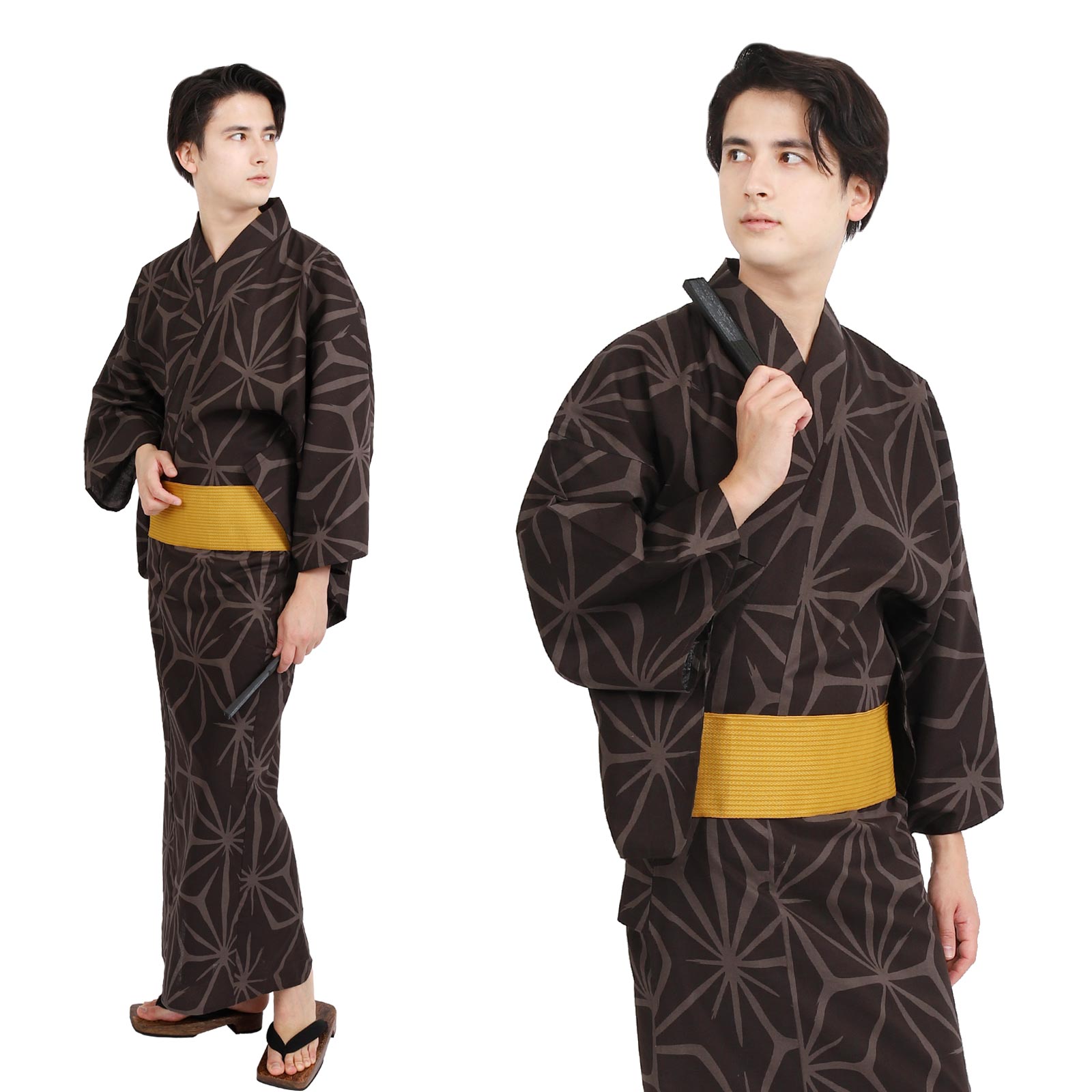 Yukata Pre-Tied Obi Set -Asanoha