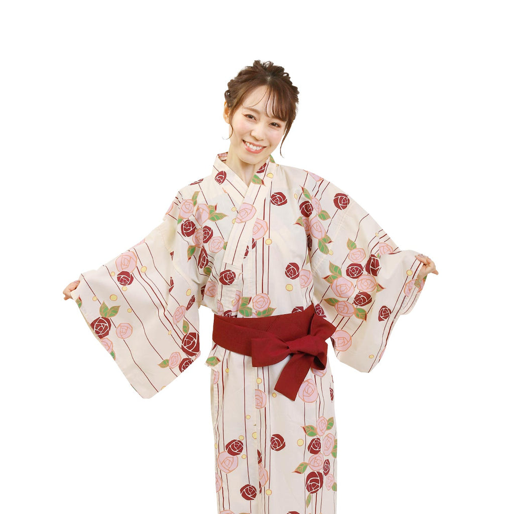 Women Indoor Yukata Rose