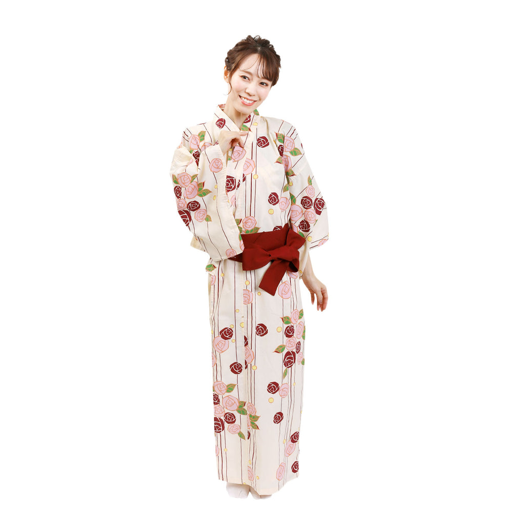 Women Indoor Yukata Rose