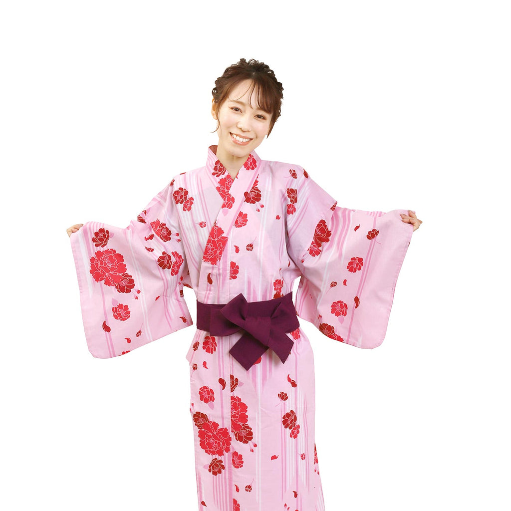 Women Indoor Yukata Yabane-rose pink