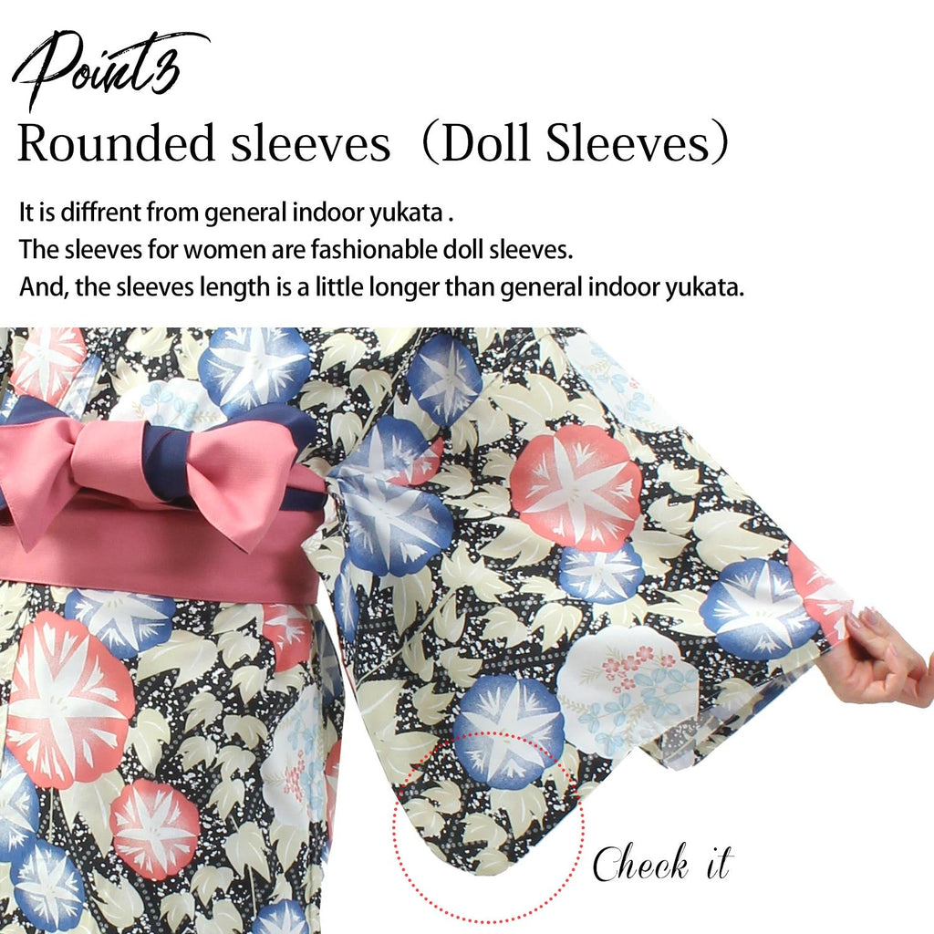 Women Indoor Yukata Sakura red