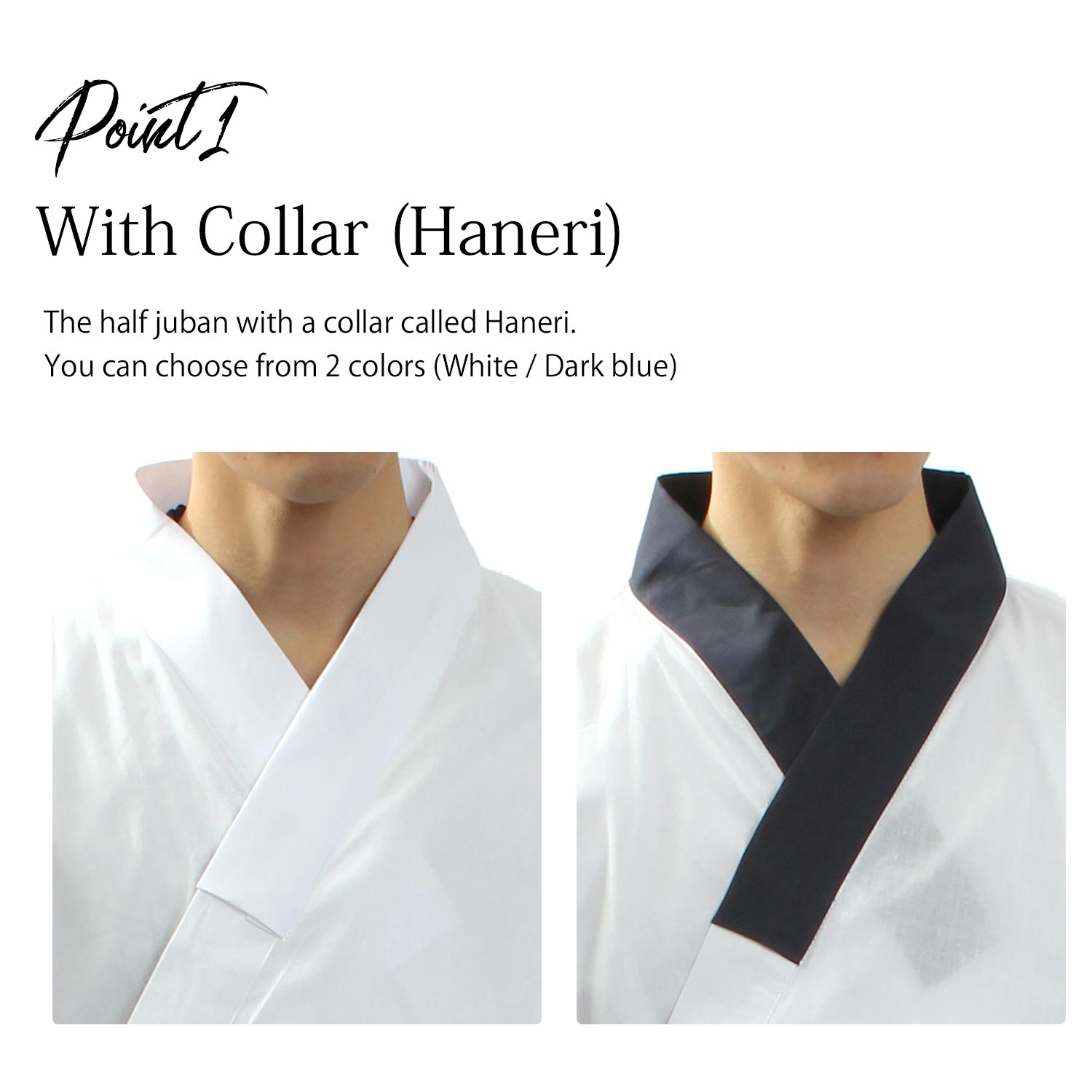 Kimono Under Wear Men's Half Juban with a Collar Haneri