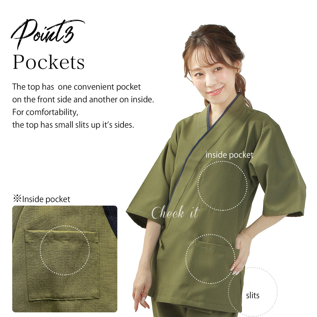 Unisex Samue Happi Tops Single Item Easy-Care Processing Fabric Blue